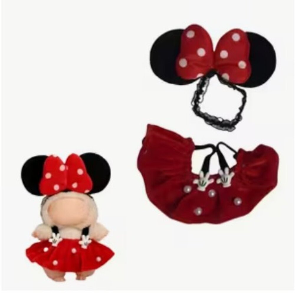 Minnie Mouse Labubu Doll Clothes (2-Pc) Skirt & Ears Outfit Set (NEW & SO CUTE!) - Picture 3 of 5